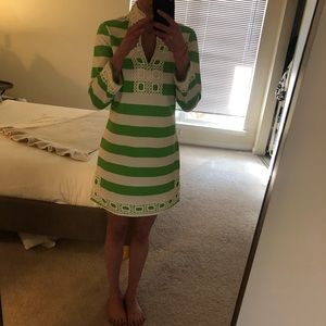 Sail to sable green stripe dress